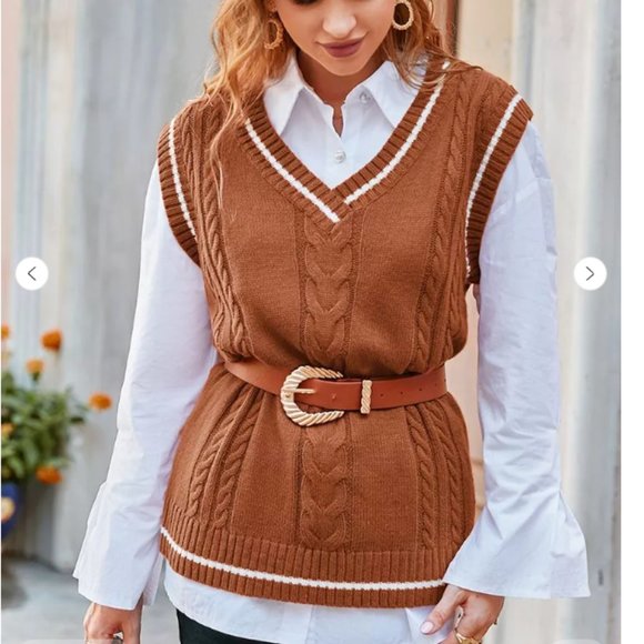 Verge Girl Jackets & Coats Verge Girl Cable Knit Sweater Vest Szm